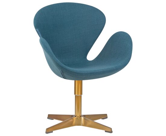 Кресло дизайнерское DOBRIN SWAN, синяя ткань IF6, золотое основание, Вариант: синяя ткань IF6, золотое основание, изображение 8 | Интернет магазин мебели и декора LifeDekor