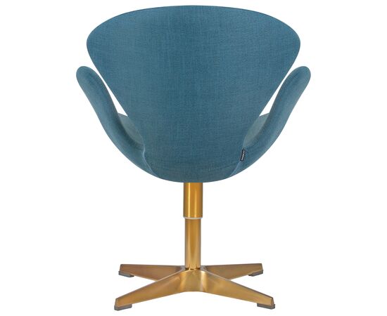 Кресло дизайнерское DOBRIN SWAN, синяя ткань IF6, золотое основание, Вариант: синяя ткань IF6, золотое основание, изображение 4 | Интернет магазин мебели и декора LifeDekor