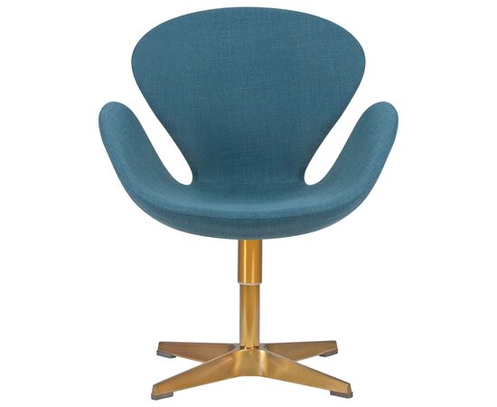 Кресло дизайнерское DOBRIN SWAN, синяя ткань IF6, золотое основание, Вариант: синяя ткань IF6, золотое основание, изображение 5 | Интернет магазин мебели и декора LifeDekor
