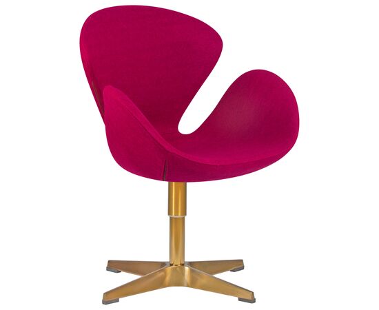 Кресло дизайнерское DOBRIN SWAN, бордо ткань AF5, золотое основание, Вариант: бордо ткань AF5, золотое основание, изображение 2 | Интернет магазин мебели и декора LifeDekor