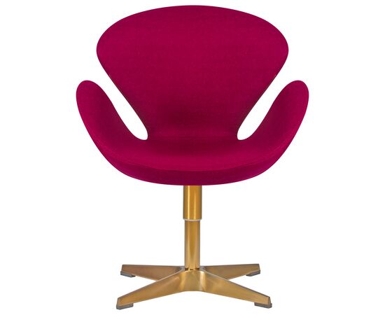 Кресло дизайнерское DOBRIN SWAN, бордо ткань AF5, золотое основание, Вариант: бордо ткань AF5, золотое основание, изображение 6 | Интернет магазин мебели и декора LifeDekor