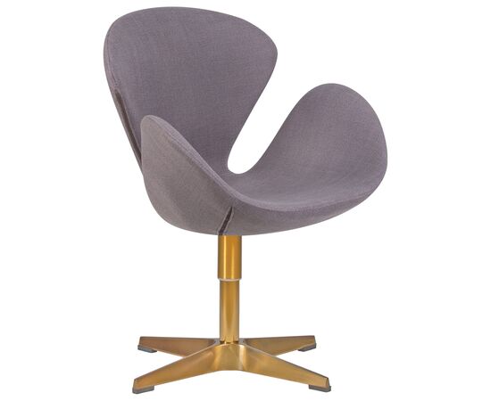 Кресло дизайнерское DOBRIN SWAN, серая ткань IF11, золотое основание, Вариант: серая ткань IF11, золотое основание | Интернет магазин мебели и декора LifeDekor