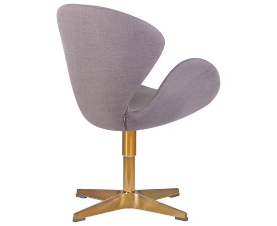 Кресло дизайнерское DOBRIN SWAN, серая ткань IF11, золотое основание, Вариант: серая ткань IF11, золотое основание, изображение 3 | Интернет магазин мебели и декора LifeDekor