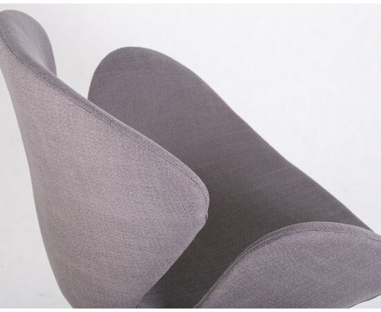 Кресло дизайнерское DOBRIN SWAN, серая ткань IF11, золотое основание, Вариант: серая ткань IF11, золотое основание, изображение 6 | Интернет магазин мебели и декора LifeDekor