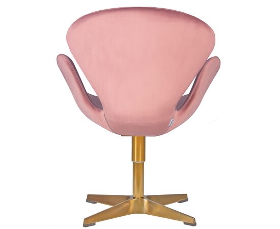 Кресло дизайнерское DOBRIN SWAN, розовый велюр BLUVEL52, золотое основание, Вариант: розовый велюр BLUVEL52, золотое основание, изображение 4 | Интернет магазин мебели и декора LifeDekor