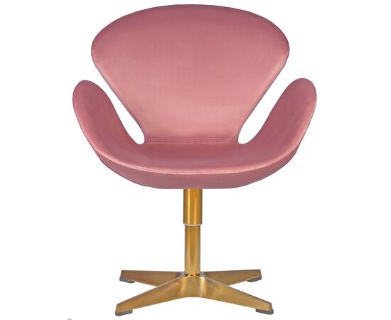 Кресло дизайнерское DOBRIN SWAN, розовый велюр BLUVEL52, золотое основание, Вариант: розовый велюр BLUVEL52, золотое основание, изображение 5 | Интернет магазин мебели и декора LifeDekor