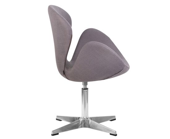 Кресло дизайнерское DOBRIN SWAN, серая ткань IF11, алюминиевое основание, Вариант: серая ткань IF11, алюминиевое основание, изображение 2 | Интернет магазин мебели и декора LifeDekor