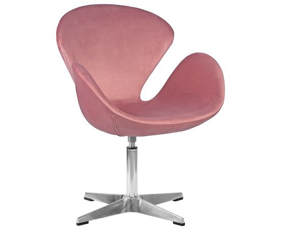 Кресло дизайнерское DOBRIN SWAN, розовый велюр BLUVEL52, алюминиевое основание, Вариант: розовый велюр BLUVEL52, алюминиевое основание, изображение 8 | Интернет магазин мебели и декора LifeDekor
