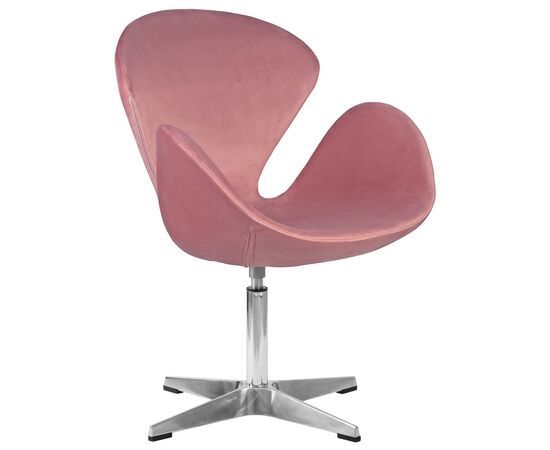 Кресло дизайнерское DOBRIN SWAN, розовый велюр BLUVEL52, алюминиевое основание, Вариант: розовый велюр BLUVEL52, алюминиевое основание | Интернет магазин мебели и декора LifeDekor
