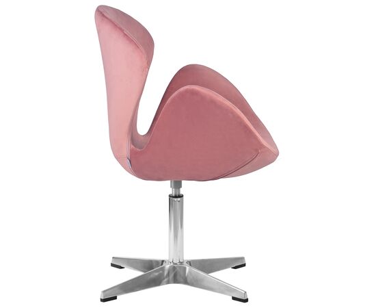 Кресло дизайнерское DOBRIN SWAN, розовый велюр BLUVEL52, алюминиевое основание, Вариант: розовый велюр BLUVEL52, алюминиевое основание, изображение 2 | Интернет магазин мебели и декора LifeDekor