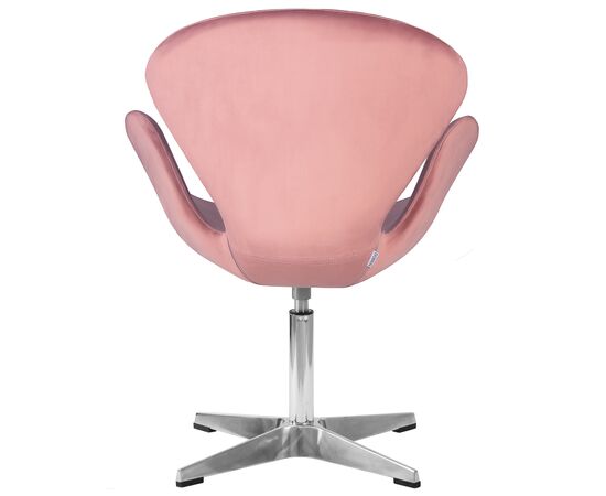 Кресло дизайнерское DOBRIN SWAN, розовый велюр BLUVEL52, алюминиевое основание, Вариант: розовый велюр BLUVEL52, алюминиевое основание, изображение 4 | Интернет магазин мебели и декора LifeDekor