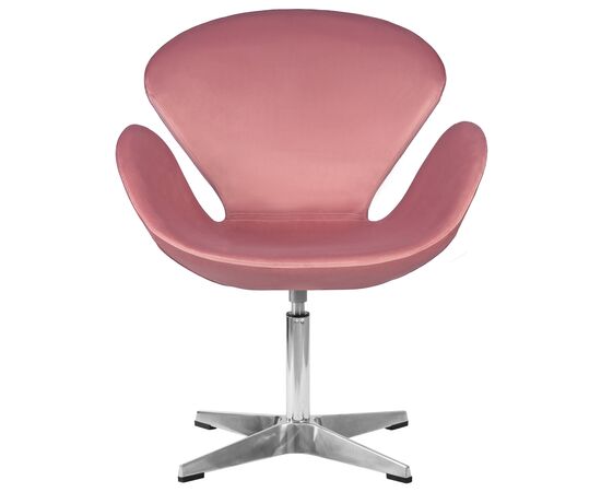 Кресло дизайнерское DOBRIN SWAN, розовый велюр BLUVEL52, алюминиевое основание, Вариант: розовый велюр BLUVEL52, алюминиевое основание, изображение 5 | Интернет магазин мебели и декора LifeDekor