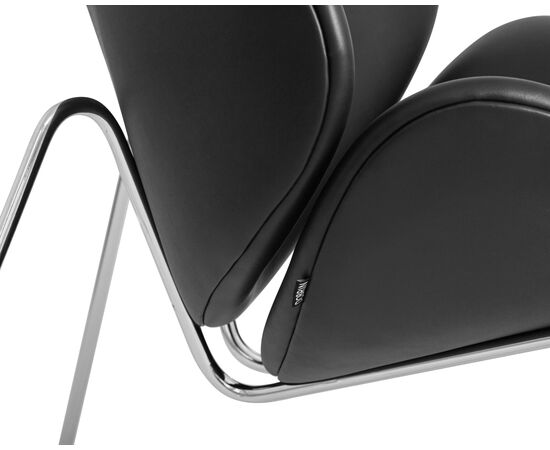 Набор 2 шт Кресло дизайнерское DOBRIN EMILY, черный винил YP16, хромированная сталь, Вариант: черный винил YP16, хромированная сталь, изображение 9 | Интернет магазин мебели и декора LifeDekor