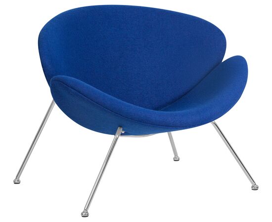 Набор 2 шт Кресло дизайнерское DOBRIN EMILY, синяя ткань AF6, хромированная сталь, Вариант: синяя ткань AF6, хромированная сталь, изображение 2 | Интернет магазин мебели и декора LifeDekor