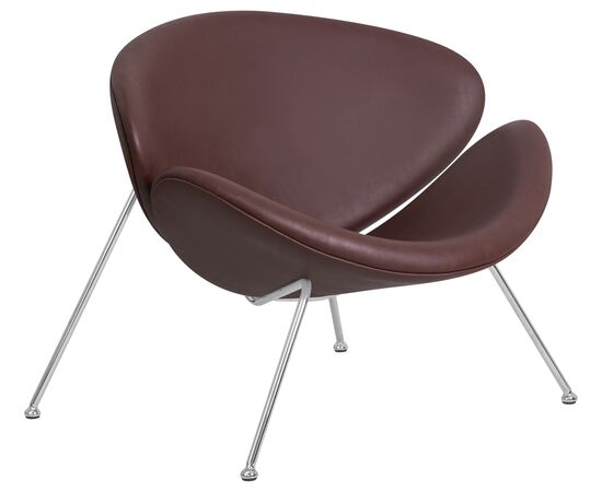 Набор 2 шт Кресло дизайнерское DOBRIN EMILY, коричневый винил YP5, хромированная сталь, Вариант: коричневый винил YP5, хромированная сталь, изображение 3 | Интернет магазин мебели и декора LifeDekor