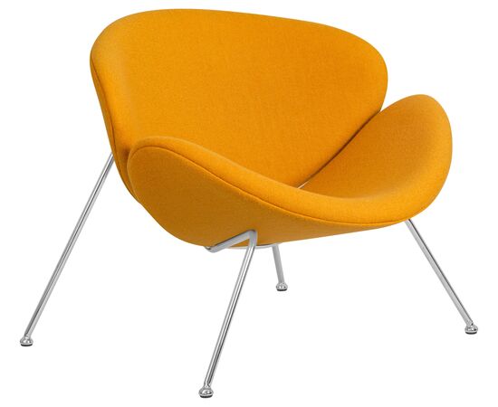 Набор 2 шт Кресло дизайнерское DOBRIN EMILY, желтая ткань AF13, хромированная сталь, Вариант: желтая ткань AF13, хромированная сталь, изображение 3 | Интернет магазин мебели и декора LifeDekor