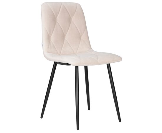 Набор 4 шт Стул обеденный DOBRIN CHILLY ROMBO, Бежевый Simple 44, основание черный, Вариант: Бежевый Simple 44, основание черный, изображение 2 | Интернет магазин мебели и декора LifeDekor