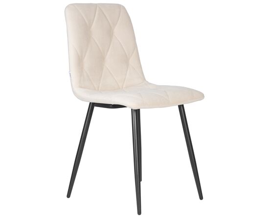 Набор 4 шт Стул обеденный DOBRIN CHILLY ROMBO, Бежевый Simple 44, основание черный, Вариант: Бежевый Simple 44, основание черный, изображение 3 | Интернет магазин мебели и декора LifeDekor