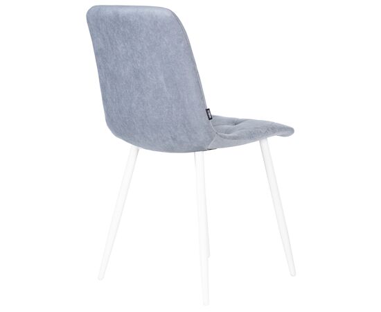 Стул обеденный DOBRIN CHILLY ROMBO, Серо-голубой Simple 26, основание белый, Вариант: Серо-голубой Simple 26, основание белый, изображение 4 | Интернет магазин мебели и декора LifeDekor