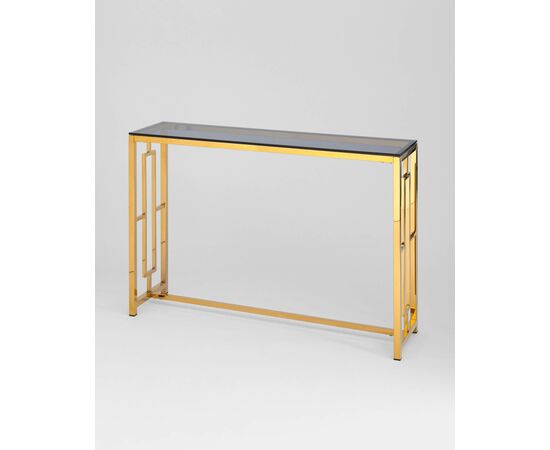Консоль БРУКЛИН 115*30 золото стекло smoke, изображение 2 | Интернет магазин мебели и декора LifeDekor