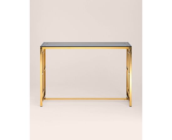 Консоль БРУКЛИН 115*30 золото стекло smoke, изображение 3 | Интернет магазин мебели и декора LifeDekor