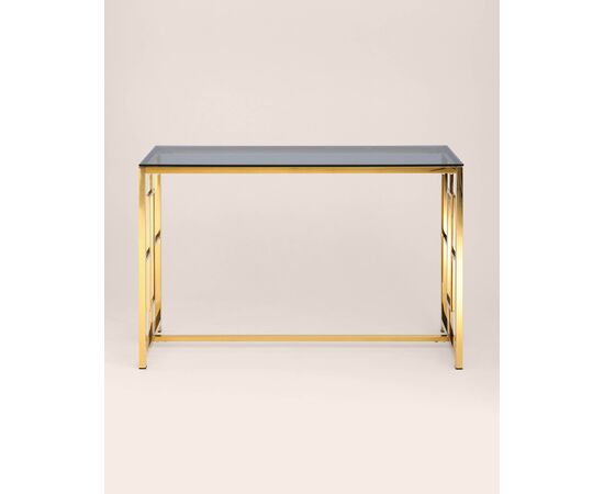 Консоль БРУКЛИН 120*40 золото стекло smoke, изображение 3 | Интернет магазин мебели и декора LifeDekor