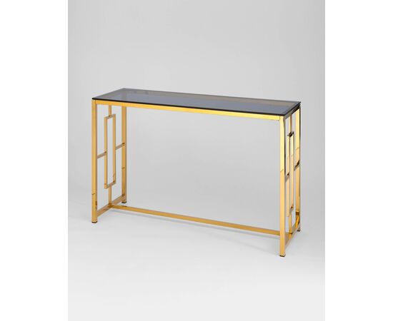 Консоль БРУКЛИН 120*40 золото стекло smoke, изображение 2 | Интернет магазин мебели и декора LifeDekor