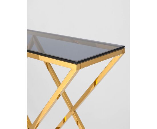 Консоль ИНСИГНИЯ 115*30 золото стекло smoke, изображение 17 | Интернет магазин мебели и декора LifeDekor