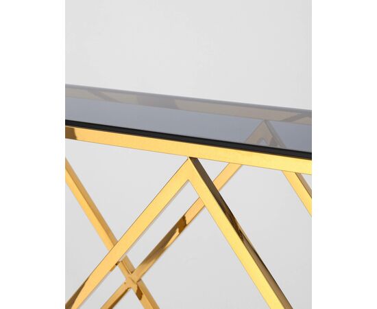 Консоль ИНСИГНИЯ 115*30 золото стекло smoke, изображение 16 | Интернет магазин мебели и декора LifeDekor