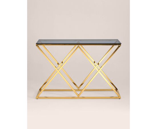 Консоль ИНСИГНИЯ 115*30 золото стекло smoke, изображение 15 | Интернет магазин мебели и декора LifeDekor