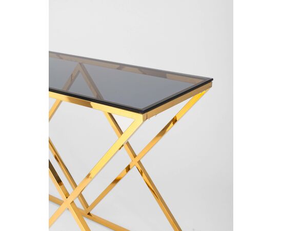 Консоль ИНСИГНИЯ 120*40 золото стекло smoke, изображение 5 | Интернет магазин мебели и декора LifeDekor