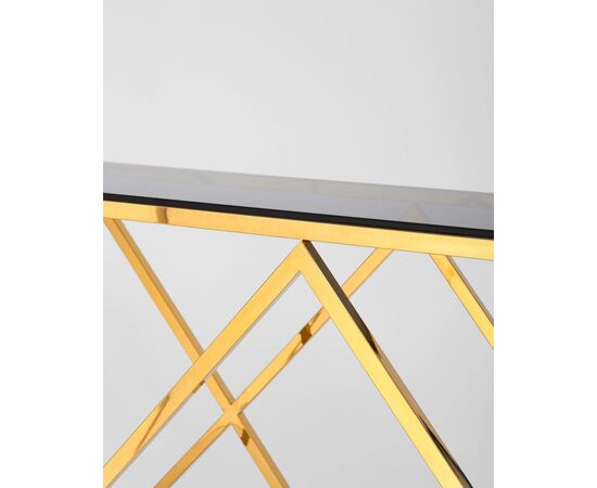 Консоль ИНСИГНИЯ 120*40 золото стекло smoke, изображение 4 | Интернет магазин мебели и декора LifeDekor