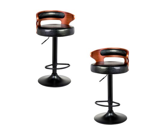 Набор 2 шт Стул барный DOBRIN FRED BLACK, коричневое дерево, чёрный, Вариант: коричневое дерево, чёрный | Интернет магазин мебели и декора LifeDekor