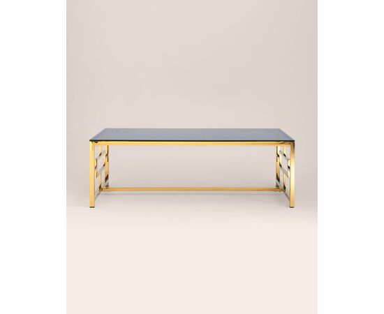 Журнальный стол 120*60 БРУКЛИН золото стекло smoke, изображение 3 | Интернет магазин мебели и декора LifeDekor