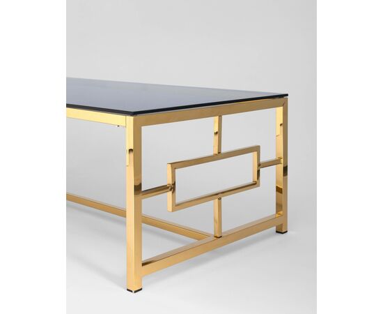 Журнальный стол 120*60 БРУКЛИН золото стекло smoke, изображение 5 | Интернет магазин мебели и декора LifeDekor