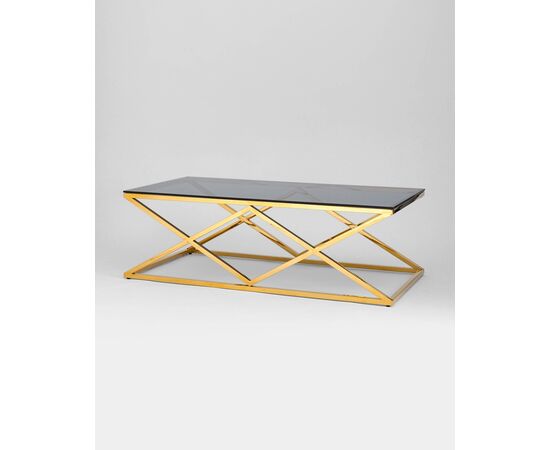 Журнальный стол 120*60 ИНСИГНИЯ золото стекло smoke, изображение 7 | Интернет магазин мебели и декора LifeDekor