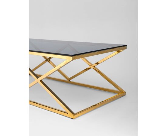 Журнальный стол 120*60 ИНСИГНИЯ золото стекло smoke, изображение 11 | Интернет магазин мебели и декора LifeDekor