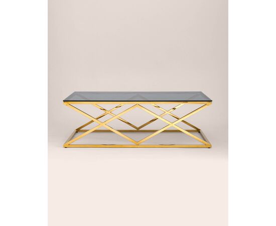 Журнальный стол 120*60 ИНСИГНИЯ золото стекло smoke, изображение 9 | Интернет магазин мебели и декора LifeDekor