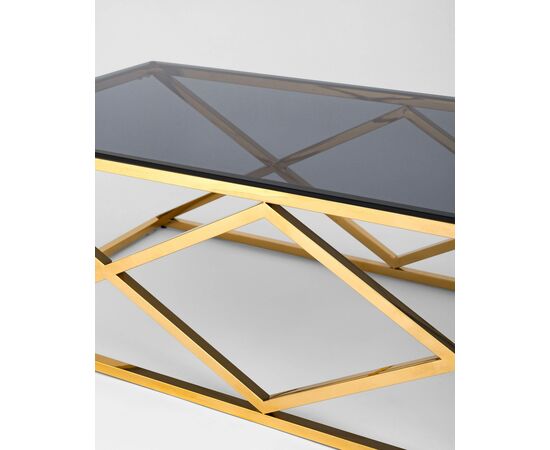 Журнальный стол 120*60 ИНСИГНИЯ золото стекло smoke, изображение 10 | Интернет магазин мебели и декора LifeDekor