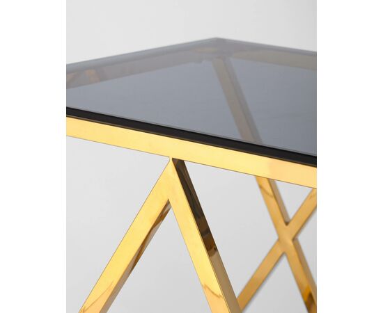 Журнальный стол 55*55 ИНСИГНИЯ золото стекло smoke, изображение 4 | Интернет магазин мебели и декора LifeDekor