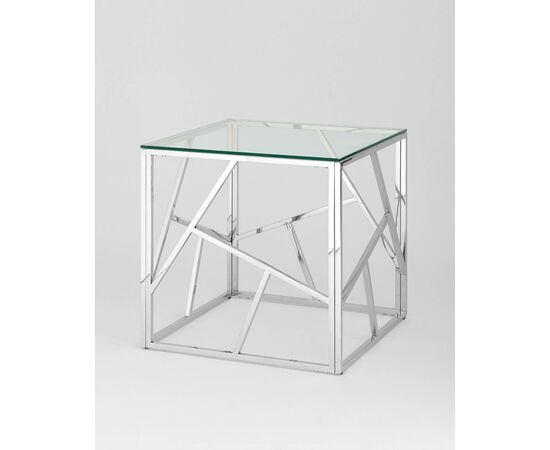 Журнальный столик 55*55 АРТ ДЕКО серебро, изображение 2 | Интернет магазин мебели и декора LifeDekor