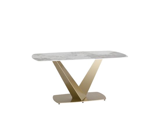 Стол обеденный Аврора 160*90 керамика светлая, изображение 2 | Интернет магазин мебели и декора LifeDekor