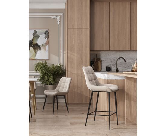 Стул барный Флекс велюр бежевый, изображение 8 | Интернет магазин мебели и декора LifeDekor