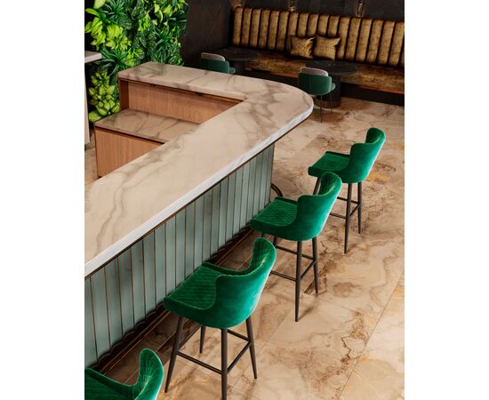 Стул барный Ститч велюр изумрудный, изображение 8 | Интернет магазин мебели и декора LifeDekor