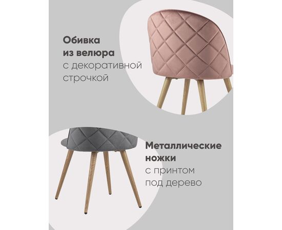 Стул Лион велюр с ромбами аквамарин, изображение 4 | Интернет магазин мебели и декора LifeDekor