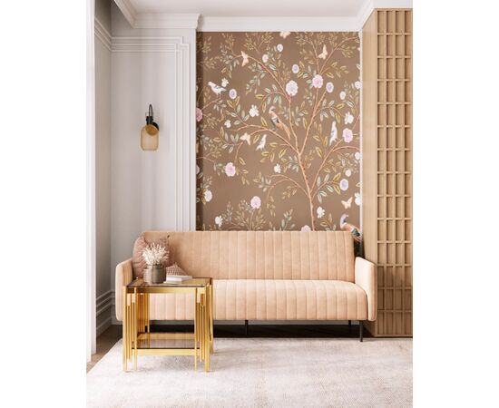 Диван прямой Дрезден велюр бежевый, изображение 3 | Интернет магазин мебели и декора LifeDekor