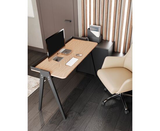 Стол письменный Pyramid 118*53 светлое дерево/черный, изображение 3 | Интернет магазин мебели и декора LifeDekor