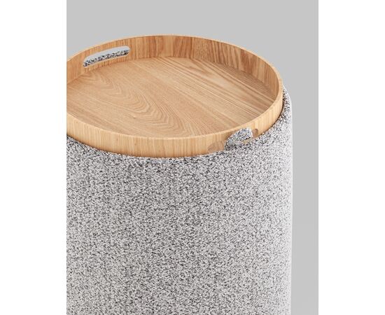 Пуф-столик с ящиком Хюгге XS букле серый, изображение 34 | Интернет магазин мебели и декора LifeDekor