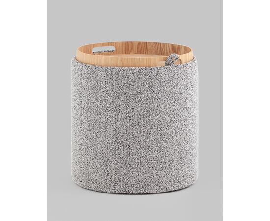 Пуф-столик с ящиком Хюгге XS букле серый, изображение 36 | Интернет магазин мебели и декора LifeDekor