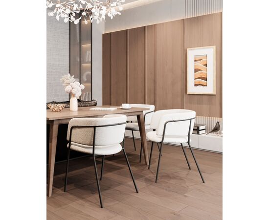 Стул Нэлли ткань букле белый 2 шт., изображение 8 | Интернет магазин мебели и декора LifeDekor